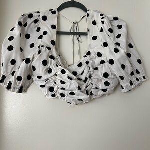 Chic Polka Dot Puff Sleeve Blouse